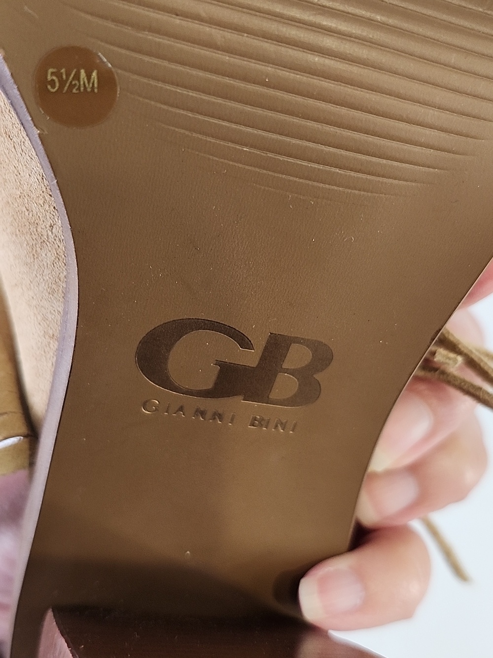 Gianni Bini Womens Road Tripz Tan Fringe Suede Block Heel Mules Size 5.5 - Picture 7 of 8